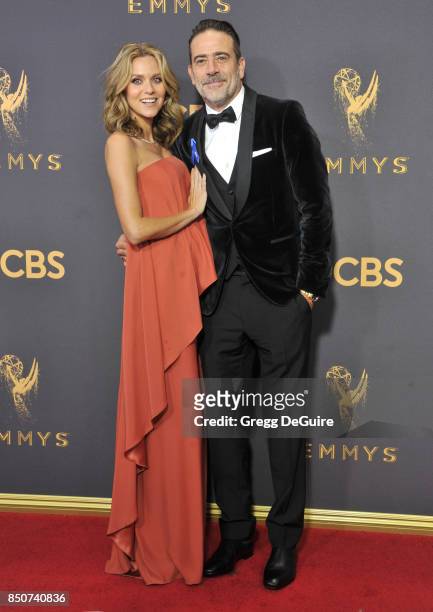 Hilarie Burton and Jeffrey Dean Morgan arrive at the 69th Annual Primetime Emmy Awards at Microsoft Theater on September 17, 2017 in Los Angeles,...