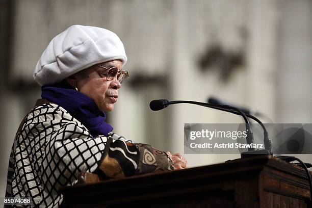Sonia Sanchez attends the memorial celebration for Odetta at Riverside Church on February 24, 2009 in New York City.