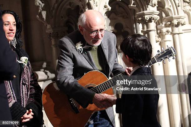 Musician Peter Yarrow attends the memorial celebration for Odetta at Riverside Church on February 24, 2009 in New York City.