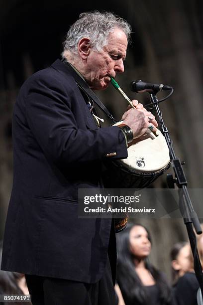 Musician David Amran attends the memorial celebration for Odetta at Riverside Church on February 24, 2009 in New York City.