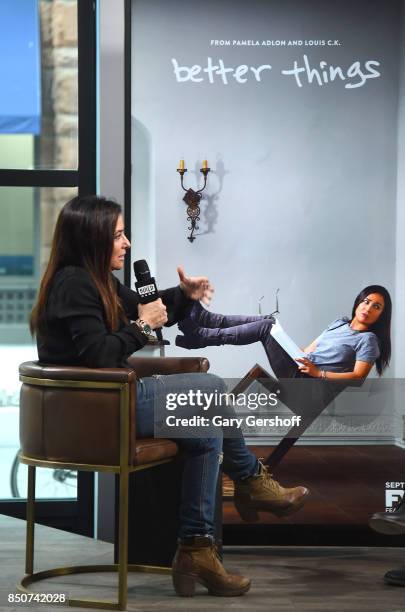 Actress Pamela Adlon visits the Build Series to discuss her show "Better Things" at Build Studio on September 21, 2017 in New York City.