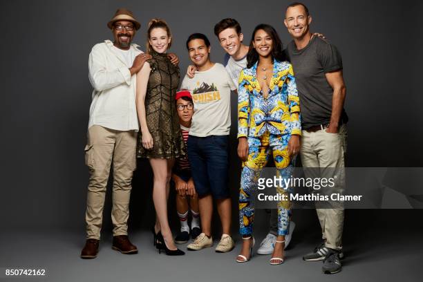 Actors Jesse L. Martin, Danielle Panabaker, Keiynan Lonsdale, Carlos Valdes, Grant Gustin, Candice Patton and Tom Cavanagh from The Flash are...