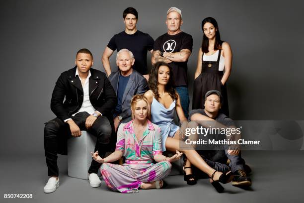 Actor Tala Ashe, Brandon Routh, Dominic Purcell, Franz Drameh, Victor Garber, Caity Lotz, Maisie Richardson-Sellers and Nick Zano from DC's Legends...