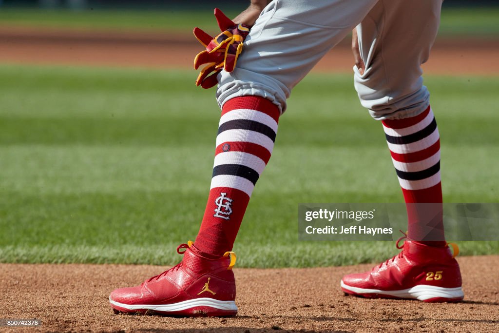 Closeup view of St. Louis Cardinals player wearing high socks during  News Photo - Getty Images