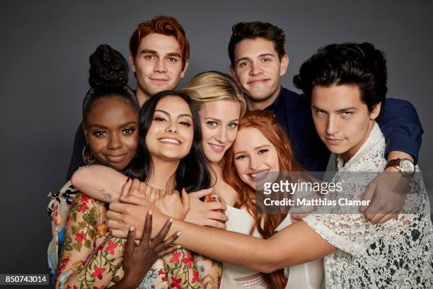 Actors Ashleigh Murray, KJ Apa, Camila Mendes, Lili Reinhart, Casey Cott, Madelaine Petsch and Cole Sprouse from Riverdale are photographed for...