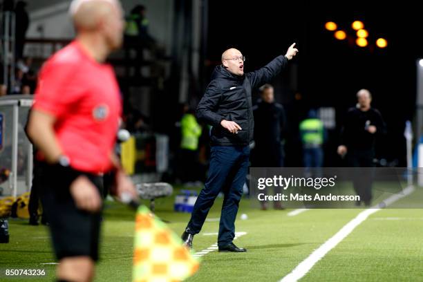 Joel Cedergren, head coachof GIF Sundsvall during the Allsvenskan match between GIF Sundsvall and AIK at Norrporten Arena on September 21, 2017 in...