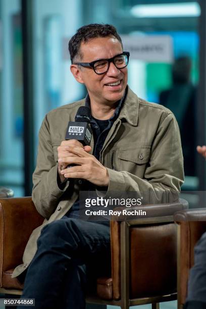 Fred Armisen discusses "The LEGO Ninjago Movie" with the Build Series at Build Studio on September 21, 2017 in New York City.