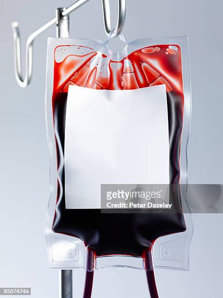 blood bag with copy space. - blood bag stock pictures, royalty-free photos & images