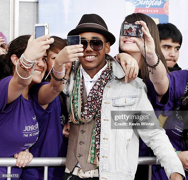 Actor Brandon Mychal Smith arrives at Walt Disney Picture's "Jonas Brothers: 3D Concert Experience" at the El Capitan Theatre on February 24, 2009 in...