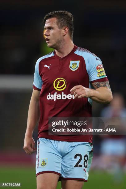 Kevin Long of Burnley during the Carabao Cup Third Round match between Burnley and Leeds United at Turf Moor on September 19, 2017 in Burnley,...