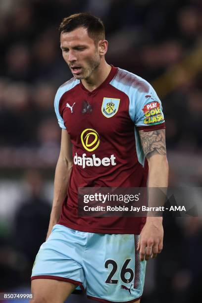 Phillip Bardsley of Burnley during the Carabao Cup Third Round match between Burnley and Leeds United at Turf Moor on September 19, 2017 in Burnley,...