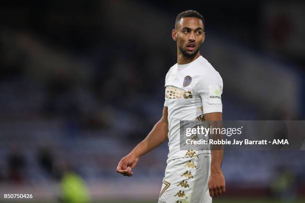 Kemar Roofe of Leeds United during the Carabao Cup Third Round match between Burnley and Leeds United at Turf Moor on September 19, 2017 in Burnley,...