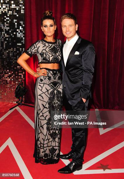 Matthew Wolfenden and Charley Webb arriving for the 2013 British Soap Awards at MediaCityUK, Salford, Manchester.