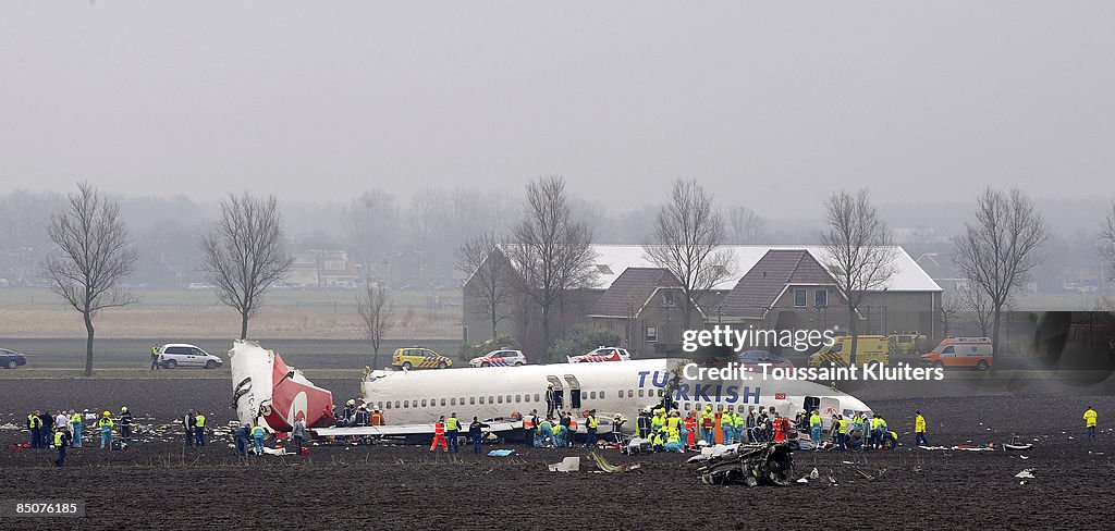 Plane Crashes On Landing At Amsterdam's Schiphol Airport