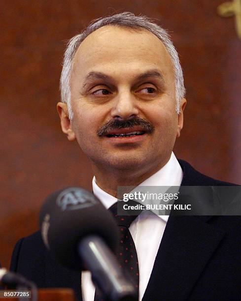 Turkish Airlines Chief Executive Officer Temel Kotil speaks on February 25, 2009 at Ataturk International Airport in Istanbul after a Turkish...