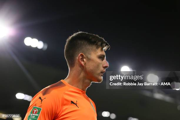 Nick Pope of Burnley during the Carabao Cup Third Round match between Burnley and Leeds United at Turf Moor on September 19, 2017 in Burnley, England.