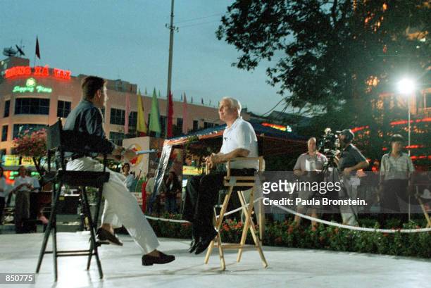 Sen. John McCain , right, is interviewed by Today Show host Matt Lauer, left, in Ho Chi Minh City, Vietnam April 28, 2000. McCain, who played a key...
