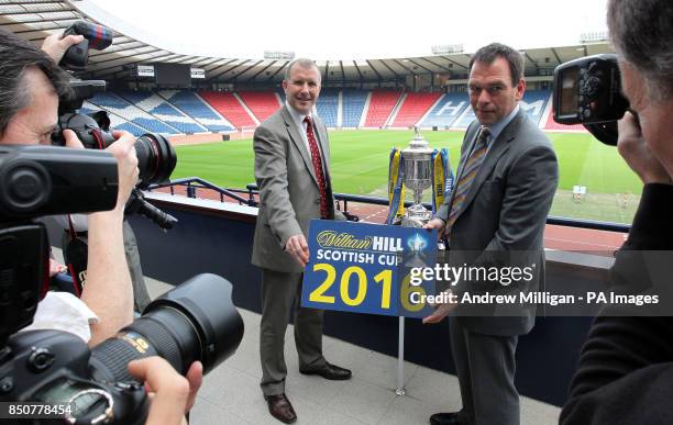 Scottish FA Chief Executive Stewart Regan with William Hill's Chef Marketing Officer Kristof Fahy after announcing William Hill's new two-year...