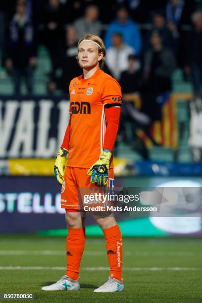 William Eskelinen, goalkeeper of GIF Sundsvall during the Allsvenskan match between GIF Sundsvall and AIK at Norrporten Arena on September 21, 2017...