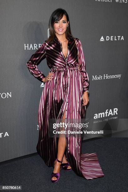 Caterina Balivo walks the red carpet of amfAR Gala Milano on September 21, 2017 in Milan, Italy.