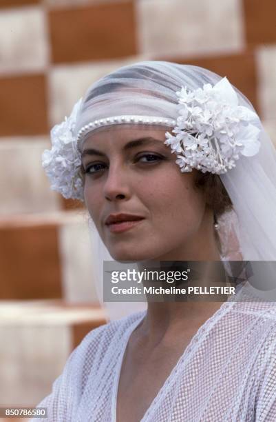 Greta Scacchi sur le tournage du film 'Good Morning, Babylon' réalisé par Paolo et Vittorio Taviani en Italie en juin 1983.