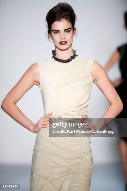 Model walks the runway at the Costello Tagliapietra Fall 2009 fashion show during Mercedes-Benz Fashion Week at The Tent in Bryant Park on February...