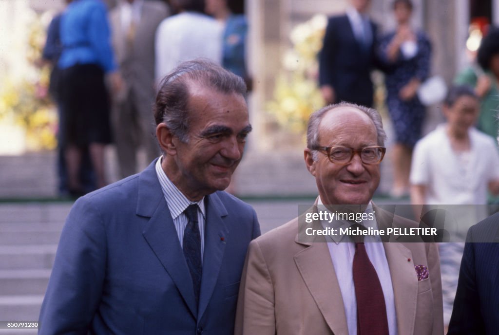 Alain Decaux et Michel Droit en 1988