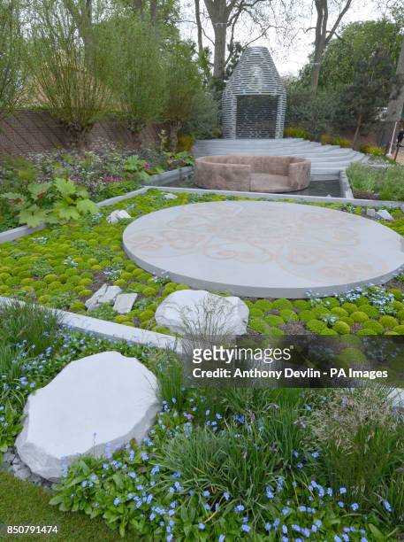 General view of the B&Q Sentebale Forget-Me-Not Garden during the RHS Chelsea Flower Show, London.
