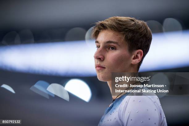 Andrew Torgashev of the United States competes in the Junior Men's Short Program during day one of the ISU Junior Grand Prix of Figure Skating at...