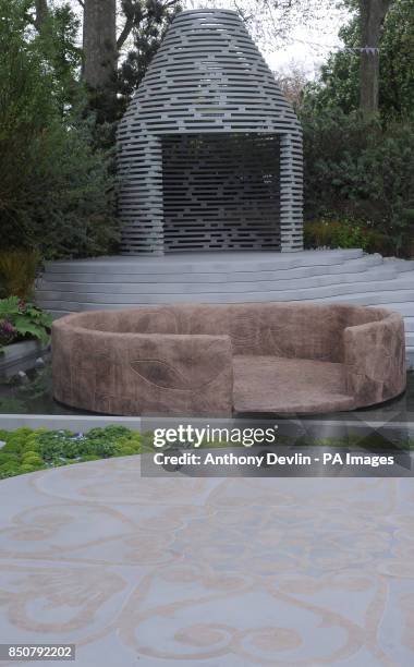 General view of the B&Q Sentebale Forget-Me-Not Garden during the RHS Chelsea Flower Show, London.