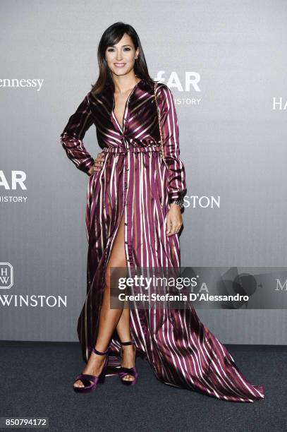 Caterina Balivo walks the red carpet of amfAR Gala Milano on September 21, 2017 in Milan, Italy.