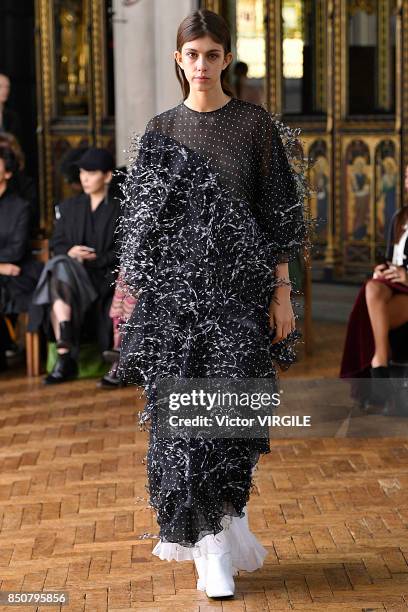 Model walks the runway at the Sharon Wauchob Ready to Wear Spring/Summer 2018 fashion show during London Fashion Week September 2017 on September 19,...