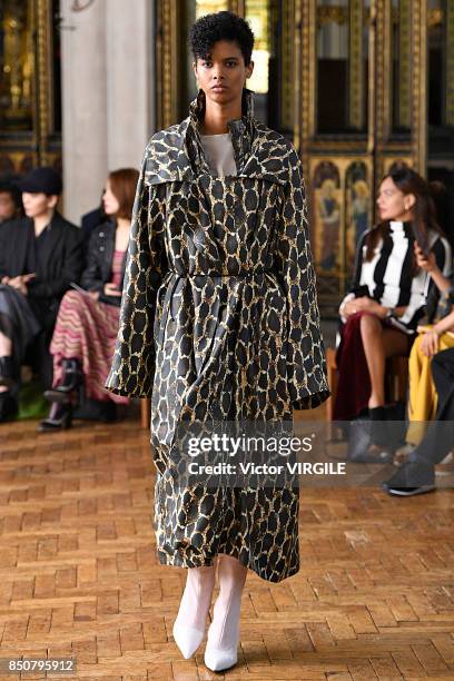 Model walks the runway at the Sharon Wauchob Ready to Wear Spring/Summer 2018 fashion show during London Fashion Week September 2017 on September 19,...