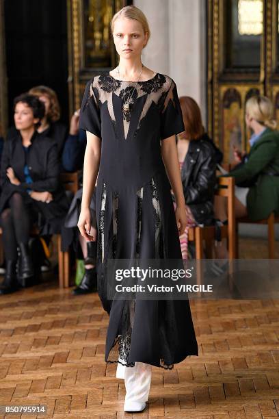 Model walks the runway at the Sharon Wauchob Ready to Wear Spring/Summer 2018 fashion show during London Fashion Week September 2017 on September 19,...