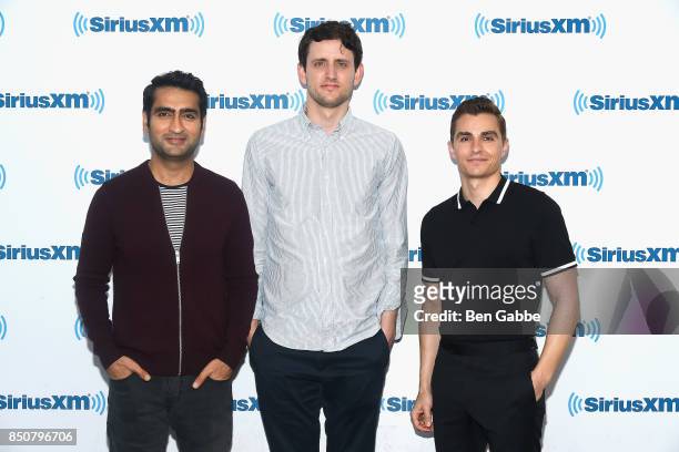 Actors Kumail Nanjiani, Zach Woods and Dave Franco visit at SiriusXM Studios to promote their new movie 'The LEGO Ninjago Movie' on September 21,...