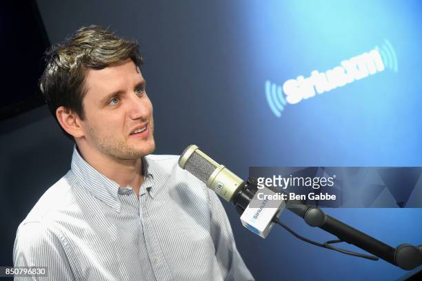 Actor Zach Woods visits SiriusXM's EW with Julie Cunnington at SiriusXM Studios on September 21, 2017 in New York City.