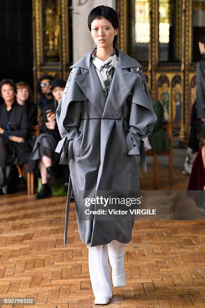 Model walks the runway at the Sharon Wauchob Ready to Wear Spring/Summer 2018 fashion show during London Fashion Week September 2017 on September 19,...