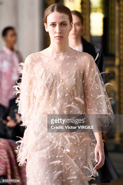 Model walks the runway at the Sharon Wauchob Ready to Wear Spring/Summer 2018 fashion show during London Fashion Week September 2017 on September 19,...