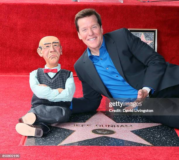 Ventriloquist Jeff Dunham, with Walter, attends his being honored with a Star on the Hollywood Walk of Fame on September 21, 2017 in Hollywood,...