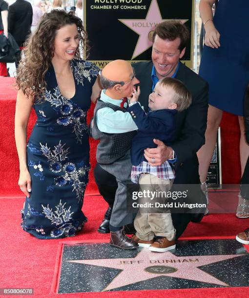 Ventriloquist Jeff Dunham, with wife Audrey Dunham, puppet Walter and his son James Dunham, attends his being honored with a Star on the Hollywood...