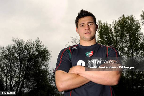 Leicester Tigers' Ben Youngs during a Leicester Tigers Media day at Oadby Town FC, Leicester.