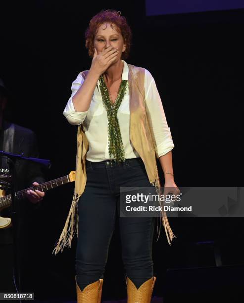 Singer/Songwriter Shelly West performs during NSAI 50 Years of Songs at Ryman Auditorium on September 20, 2017 in Nashville, Tennessee.