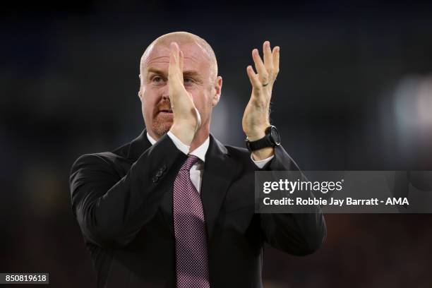 Sean Dyche manager / head coach of Burnley during the Carabao Cup Third Round match between Burnley and Leeds United at Turf Moor on September 19,...