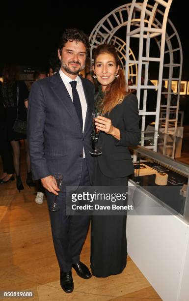 Luca Dotti and Domitilla Dotti attend the opening reception for "Audrey Hepburn: The Personal Collection" at Christie's on September 21, 2017 in...