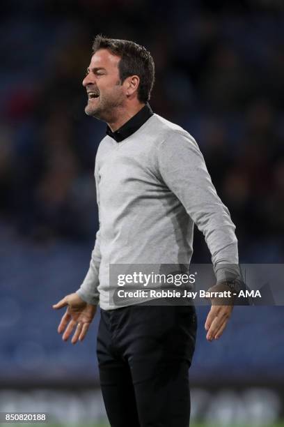 Thomas Christiansen manager / head coach of Leeds United during the Carabao Cup Third Round match between Burnley and Leeds United at Turf Moor on...