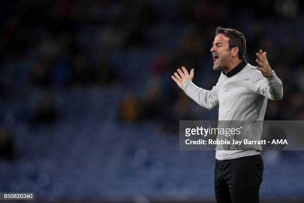 Thomas Christiansen manager / head coach of Leeds United during the Carabao Cup Third Round match between Burnley and Leeds United at Turf Moor on...