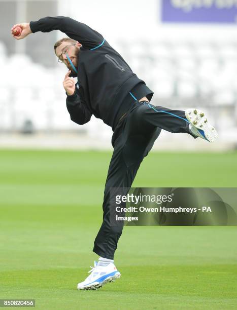 Daniel Vettori during a nets session at Headingley, Leeds.