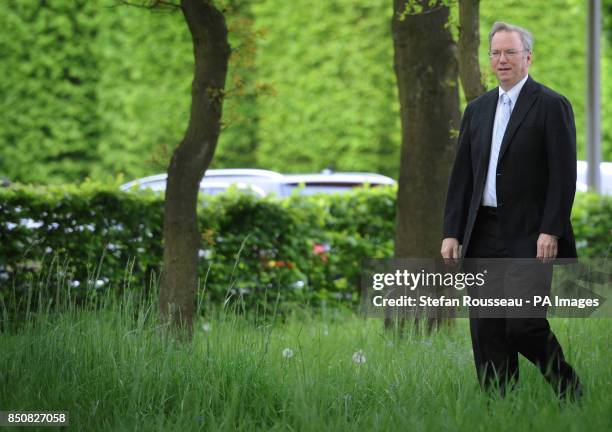 Executive Chairman of Google Eric Schmidt arrives at The Grove Hotel in Hertfordshire where he attended Google's 'Big Tent' event.