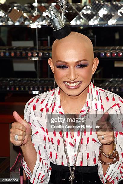 RuPaul's Drag Race Challenge Winner Ongina attends an HIV / AIDS awareness speech at the MAC store on February 25, 2009 in New York City.