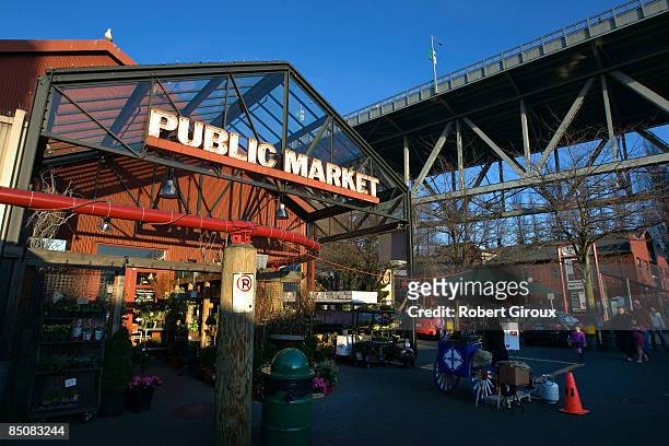 The Granville Island Public Market is pictured on February 18, 2009 in Vancouver, British Columbia, Canada. Vancouver is the host city for the 2010...